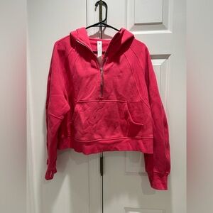 Lululemon Bright Pink Scuba Half-Zip Hoodie